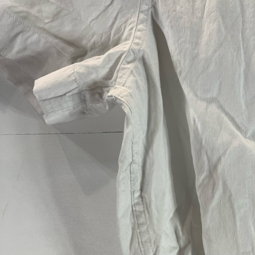 PERRY ELLIS Men's White Textured Dot Stretch Regular-Fit Button-Up Shirt SZ S
