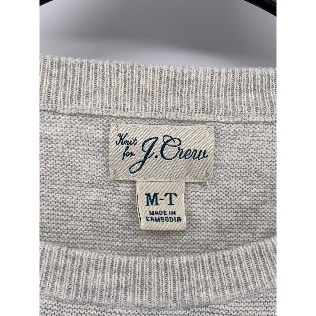 J.CREW Men's Tall Light Gray Crewneck Knit Long Sleeve Sweater SZ MT