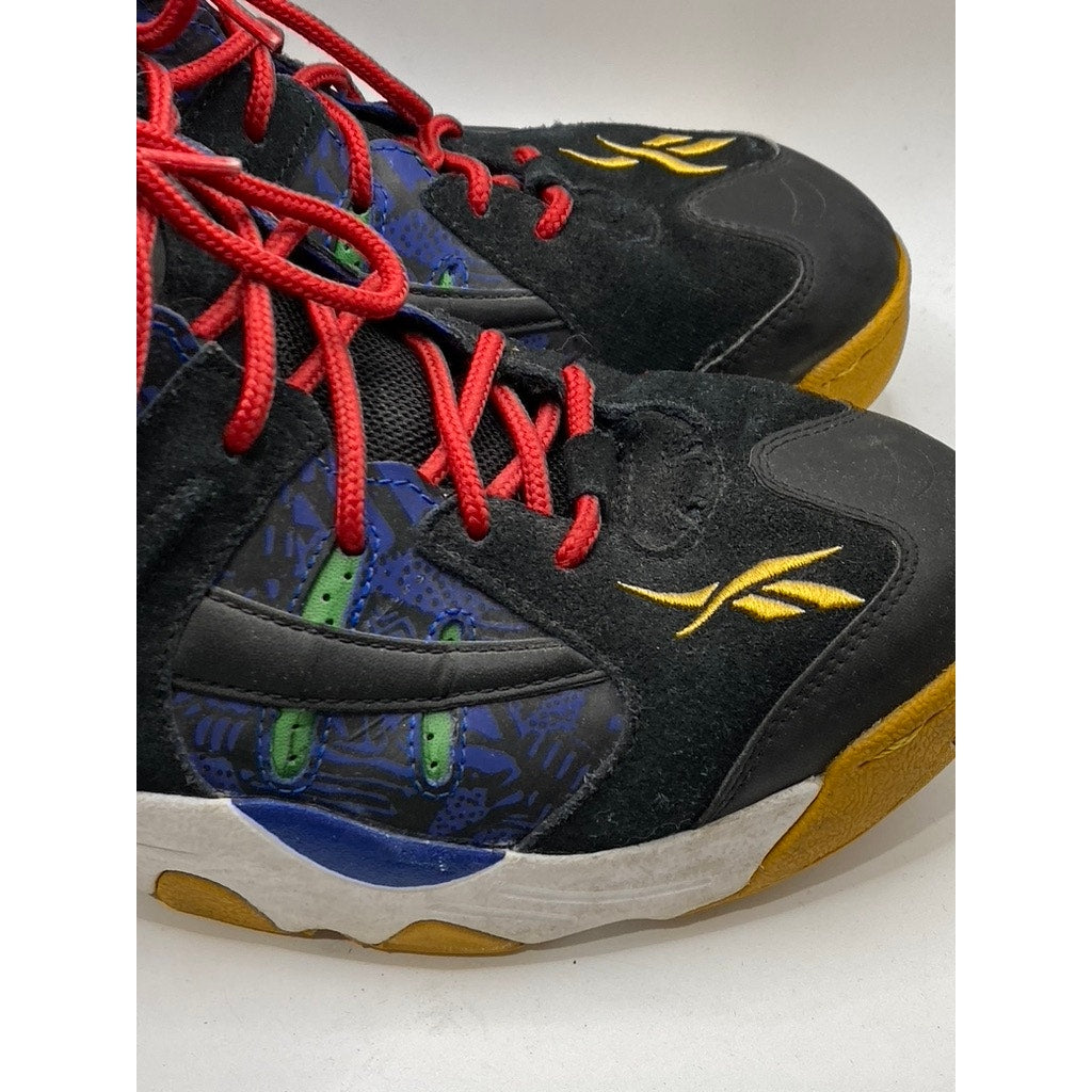 REEBOK Men's Royal Black Green Rail Mid Lace-Up Basketball Sneakers SZ 10.5