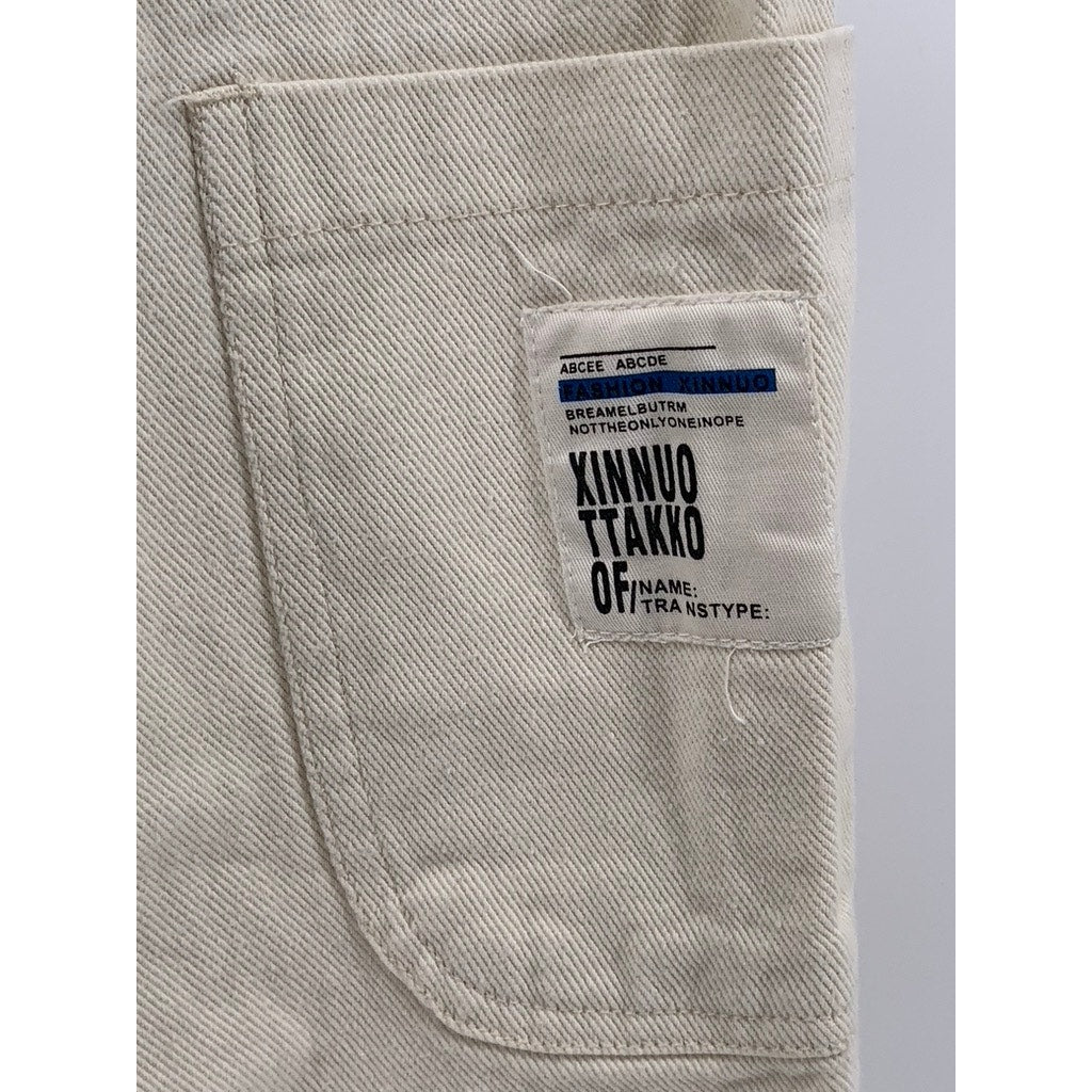 STILLA YOU Women's Cream Baggy Fit Straight Leg Pants SZ M
