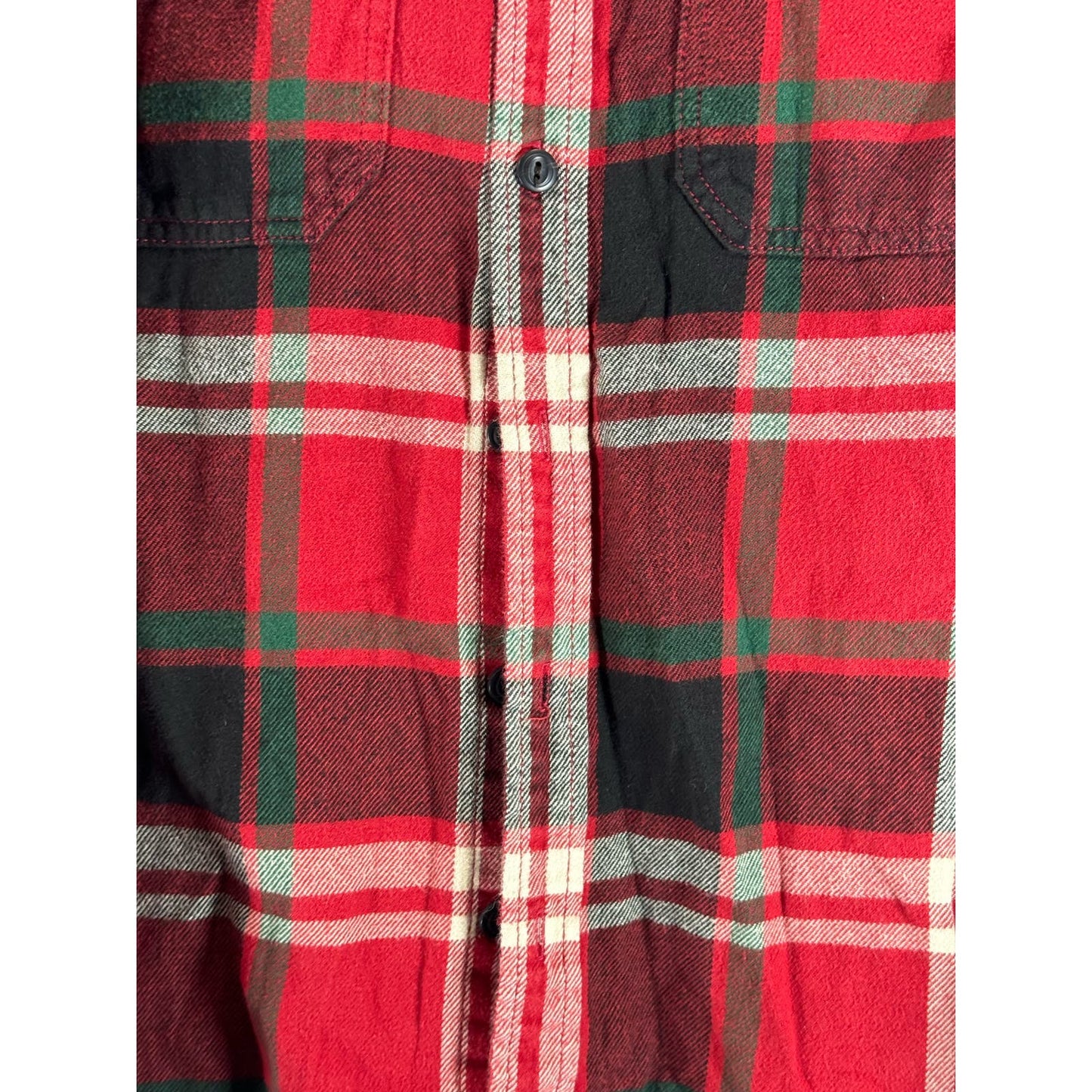 AMERICAN EAGLE OUTFITTERS Men's Red Plaid Athletic-Fit Button-Up Shirt SZ S