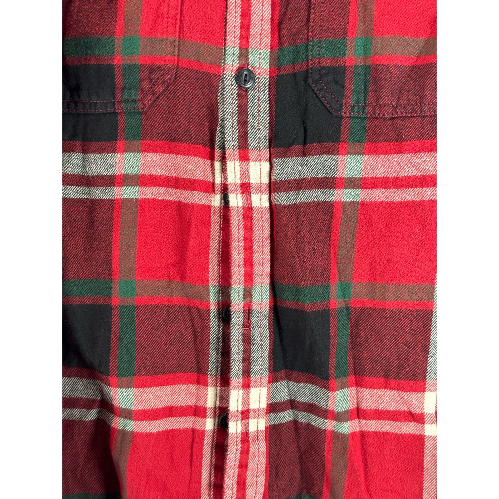 AMERICAN EAGLE OUTFITTERS Men's Red Plaid Athletic-Fit Button-Up Shirt SZ S