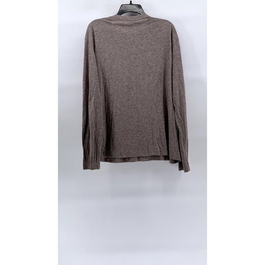 ZARA Men’s Beige Knit Viscose-Wool Long Sleeve Crewneck T-Shirt SZ L
