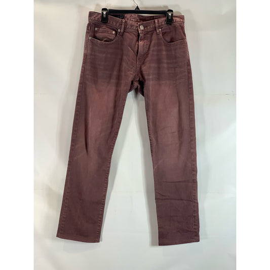 ARMANI EXCHANGE Men's Burgundy Skinny-Fit Five-Pocket Denim Jeans SZ 31