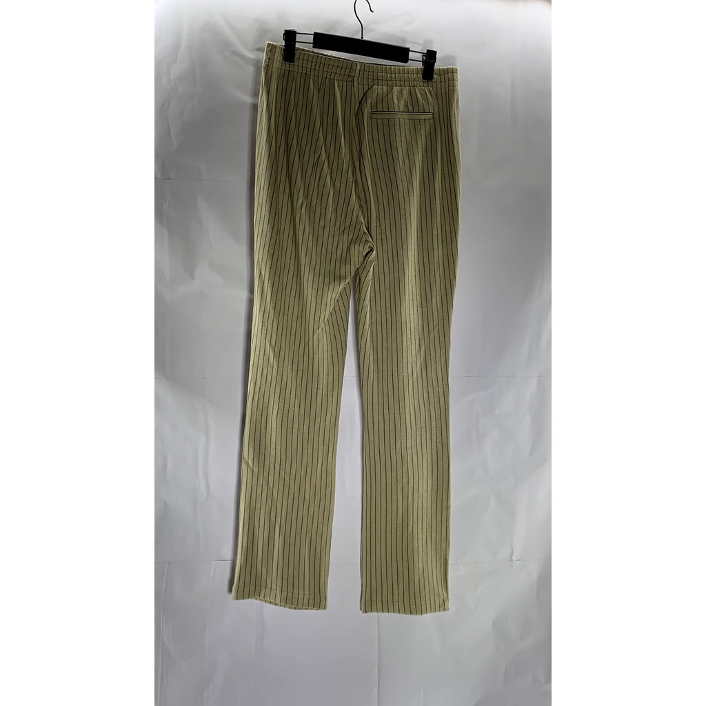 RAG & BONE Women's Beige Pinstripe Straight-Leg Elasticized Waist Pant SZ S