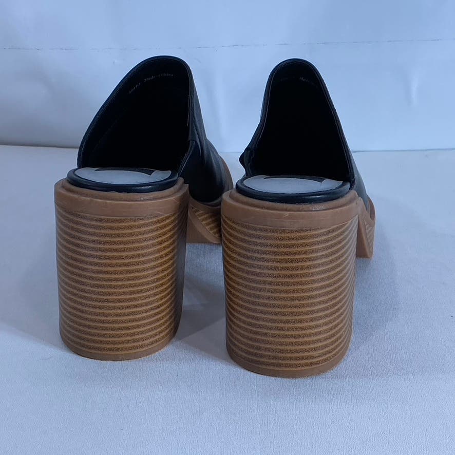 DOLCE VITA Women's Black Crista Round Closed Toe Slip-On Block-Heel Mule SZ 9.5