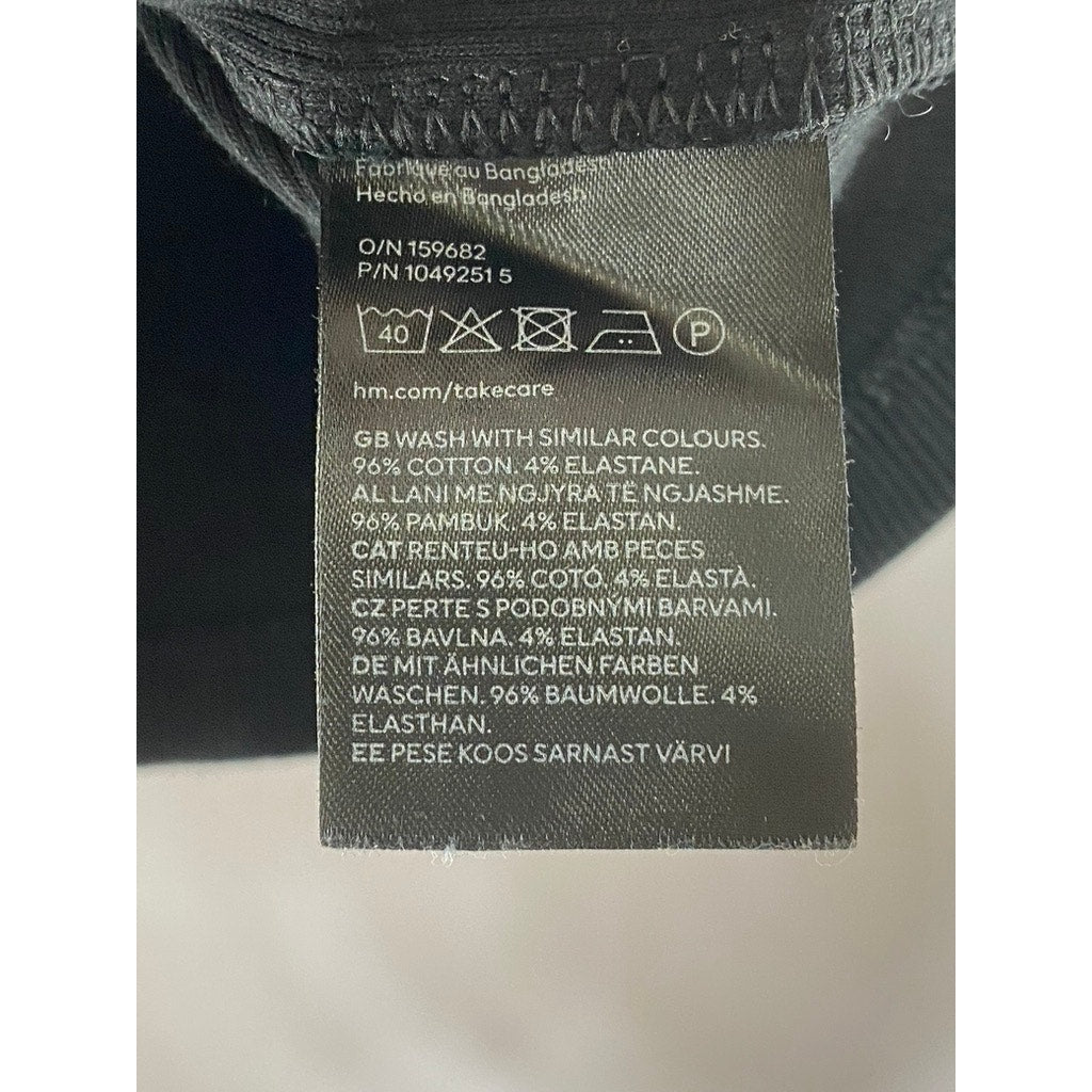 H&M Women's Black Crewneck Sleeveless Ribbed Knit Stretch Halter Crop Top SZ M