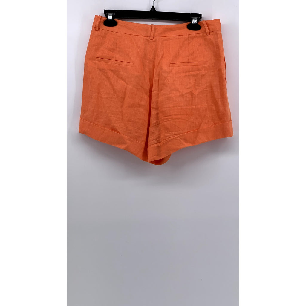 CAMI NYC Women’s Orange Linen High Rise Shorts SZ 10