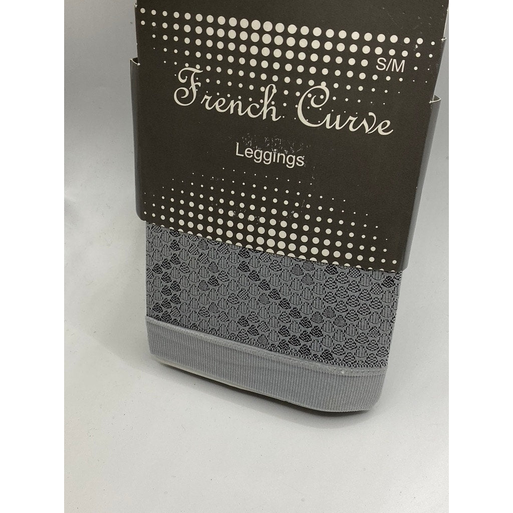 FRENCH CURVE Women's Gray Printed Stretch Pull-on Lightweight Leggings SZ S/M