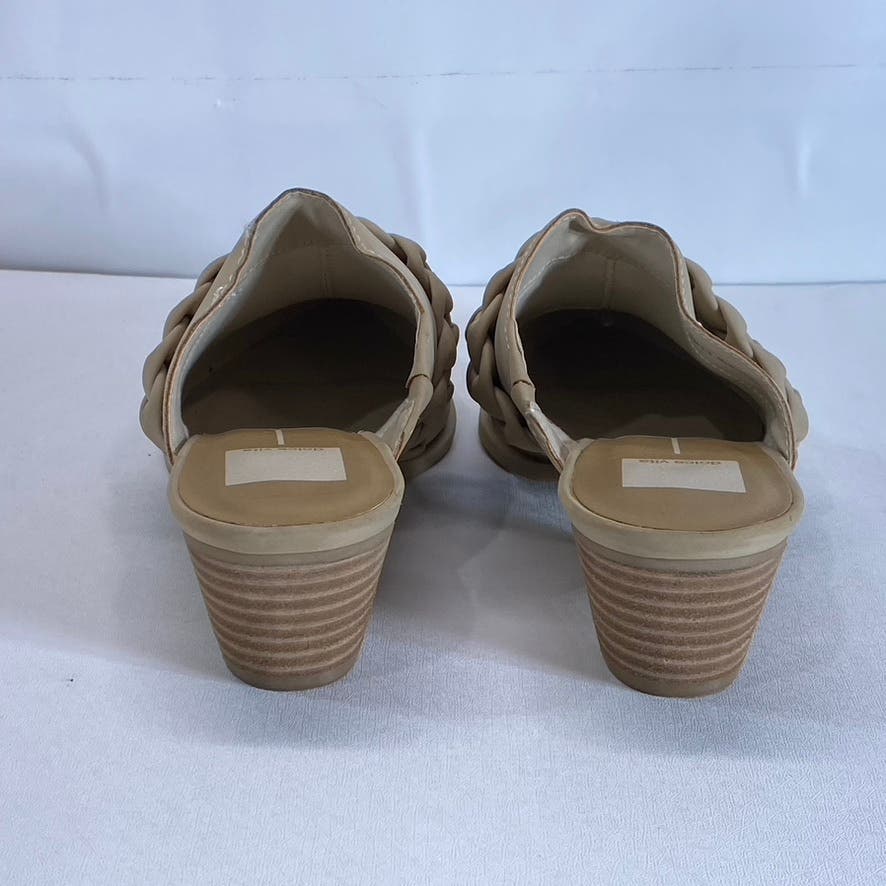 DOLCE VITA Women's Tan Eillie Western Braided Block-Heel Slip-On Mules SZ 9.5