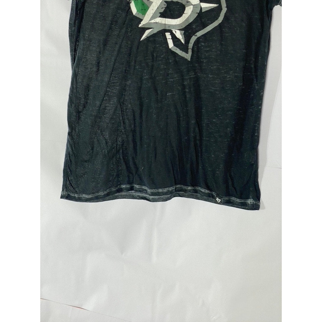 47 Brand Men’s Black Dallas Star Graphic Crewneck Short Sleeve T-Shirt SZ M