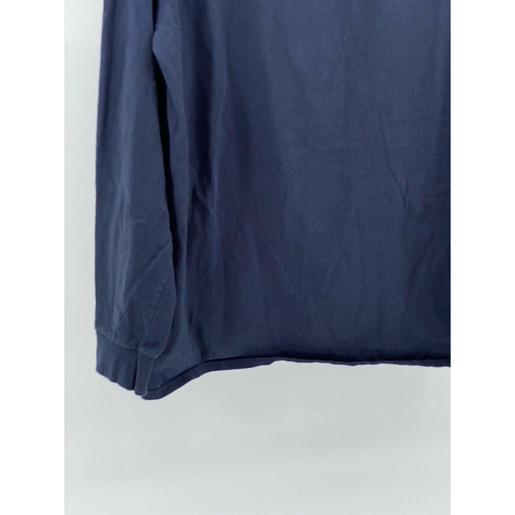 PORT & COMPANY Men’s Navy Blue Crewneck Long Sleeve Essential T-Shirt SZ XL