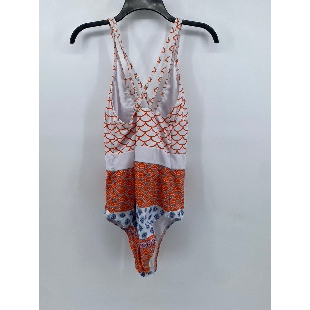 CUPSHE Women's Plus One Piece Swimsuit Geo Print Bathing Suit SZ 0X