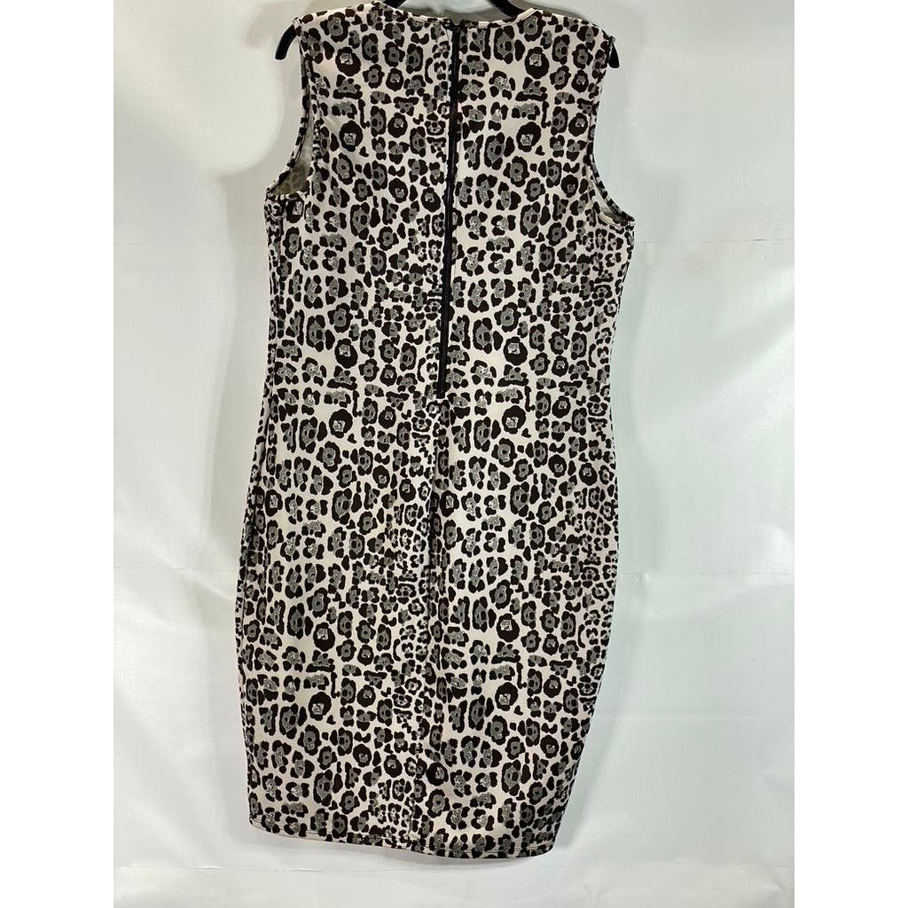 BAR III Women's Black/White Animal Print Scoop-Neck Sleeveless Dress SZ 2XL
