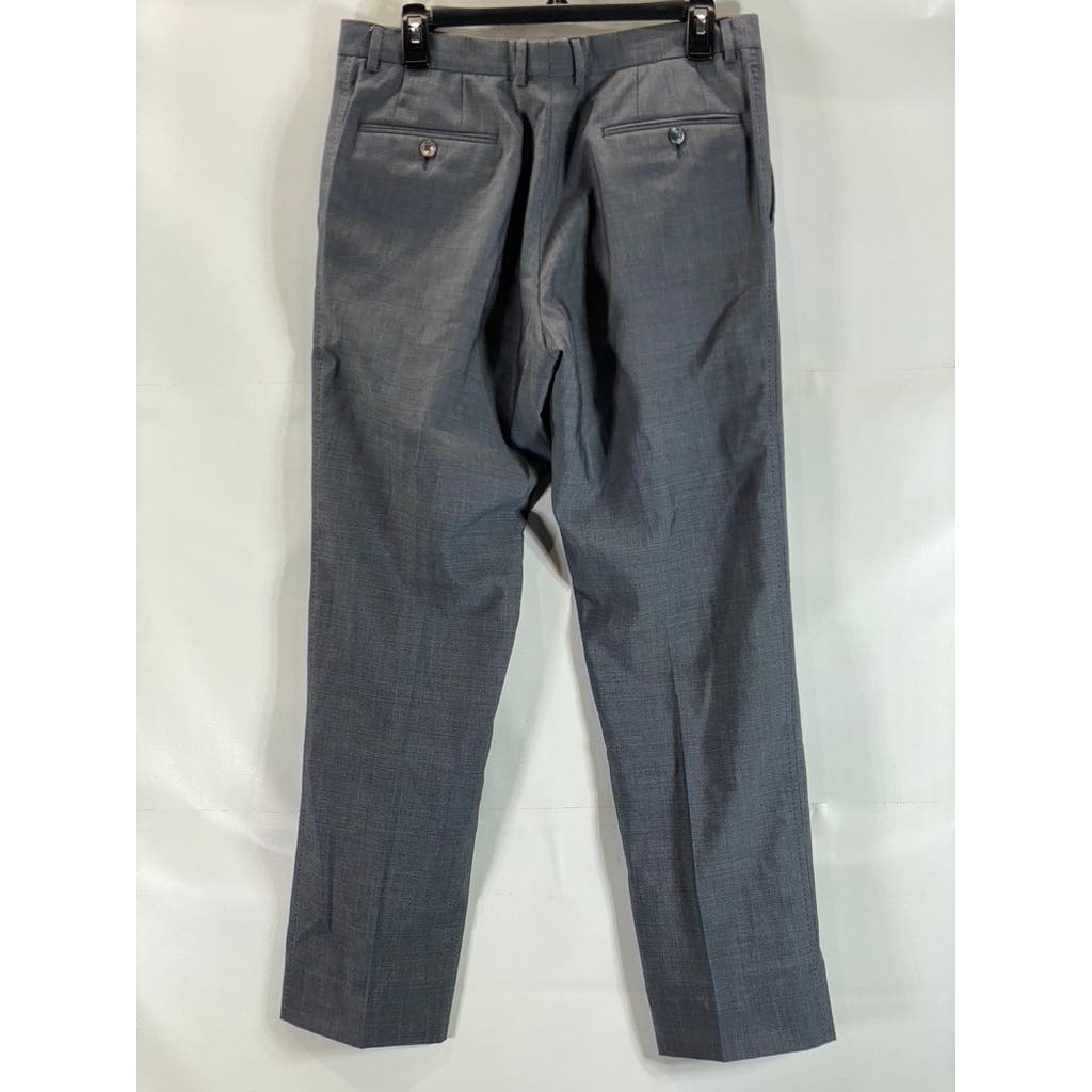 PAUL SMITH Men's Blue Wool Flat Front Dress Pants SZ 32X30