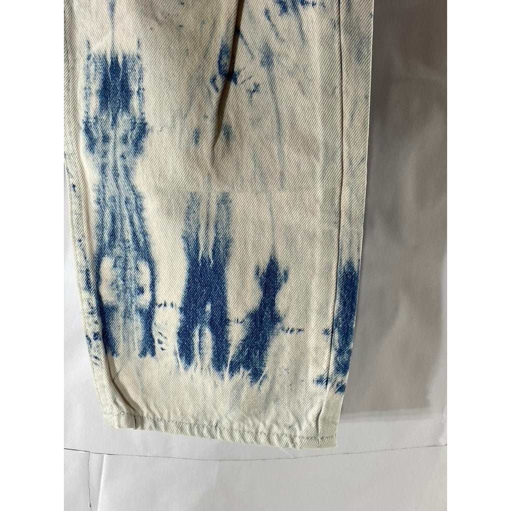 GAP DENIM Women's Pink-Blue Tie-Dye Cheeky Denim Straight Jean SZ 10/30