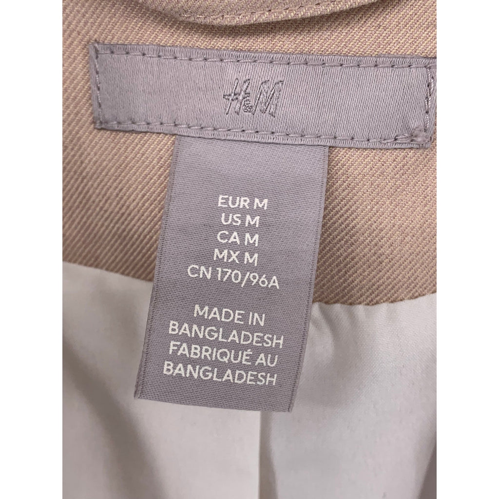 H&M Women's Light Pink One-Button Long Sleeve Notch Collar Blazer SZ M