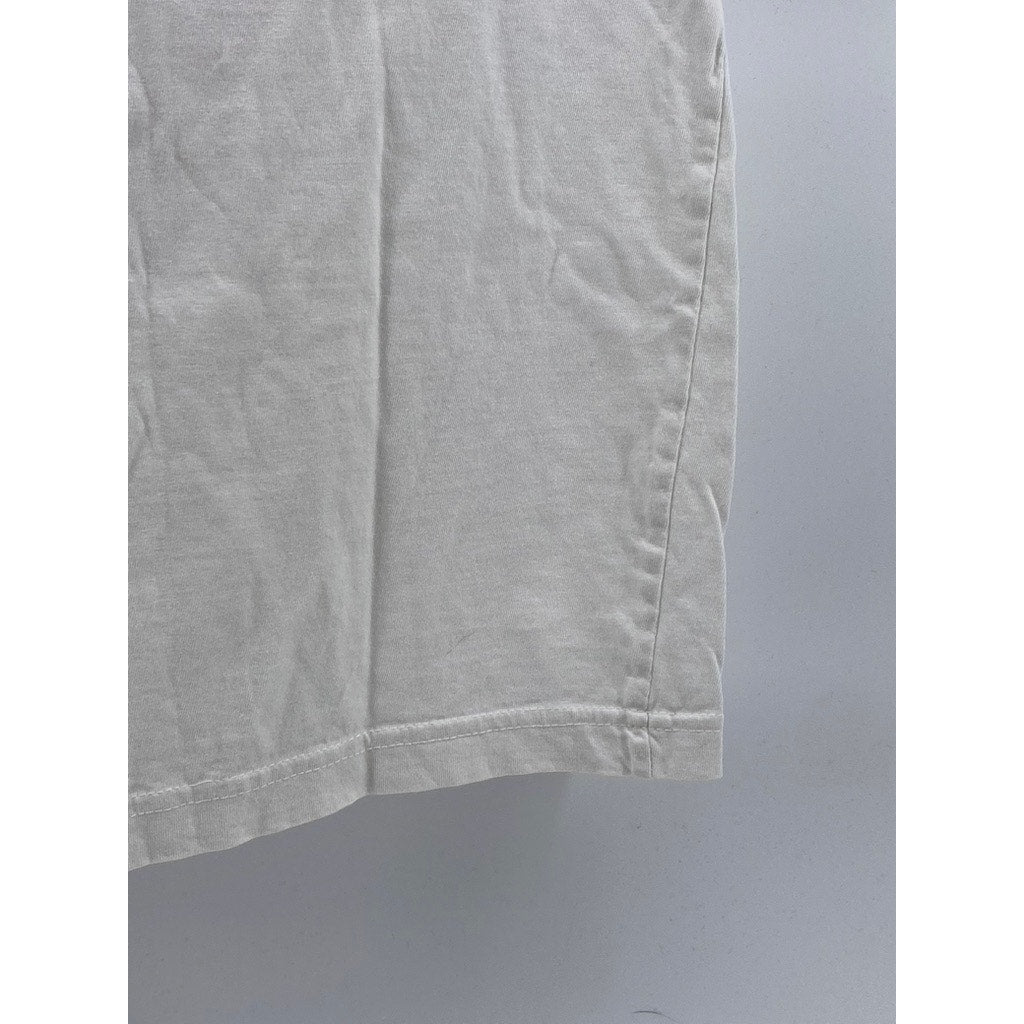 ROLY Men's White Bamboo Head Graphic Crewneck Short Sleeve Casual T-Shirt SZ M