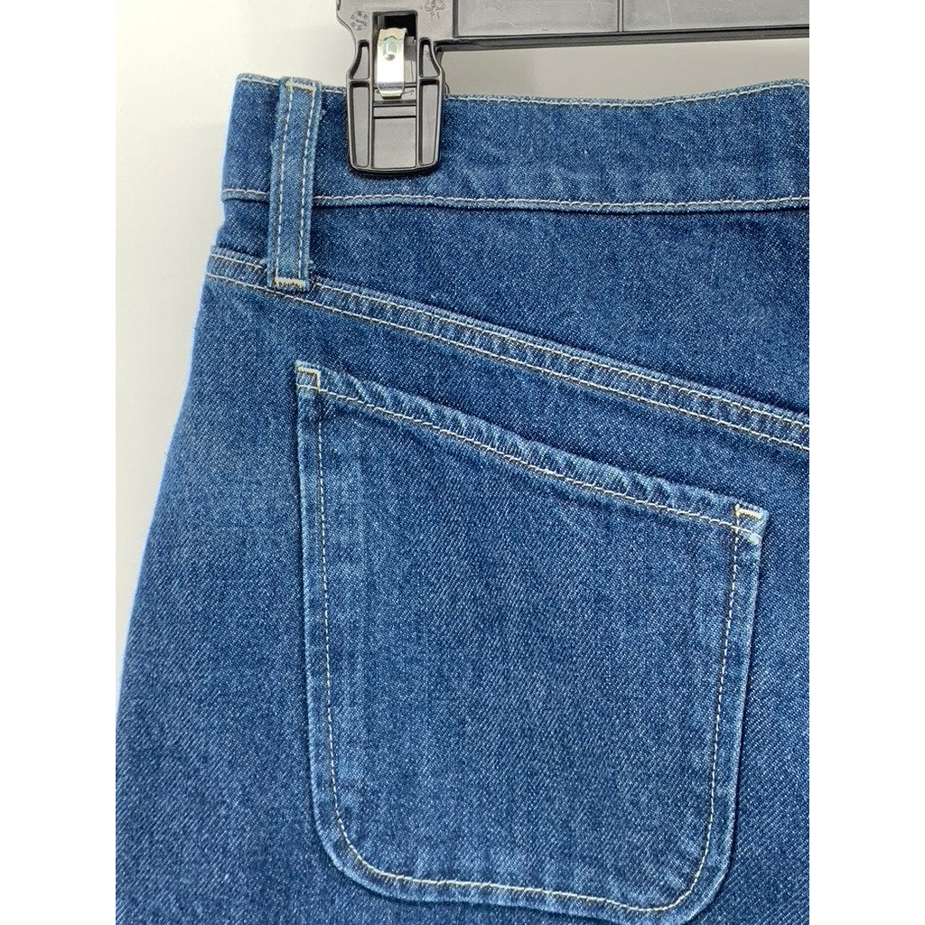 TRIARCHY Women's Blue Denim Mrs. Klieo High-Rise Cargo Baggy Jeans SZ 26