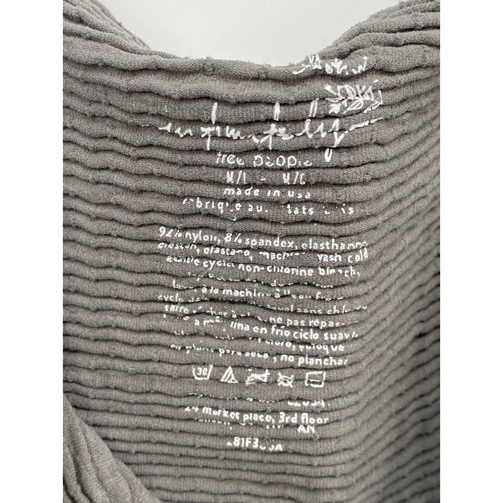 FREE PEOPLE INTIMATELY Women's Dark Gray Textured Crop Tank Top SZ M/L