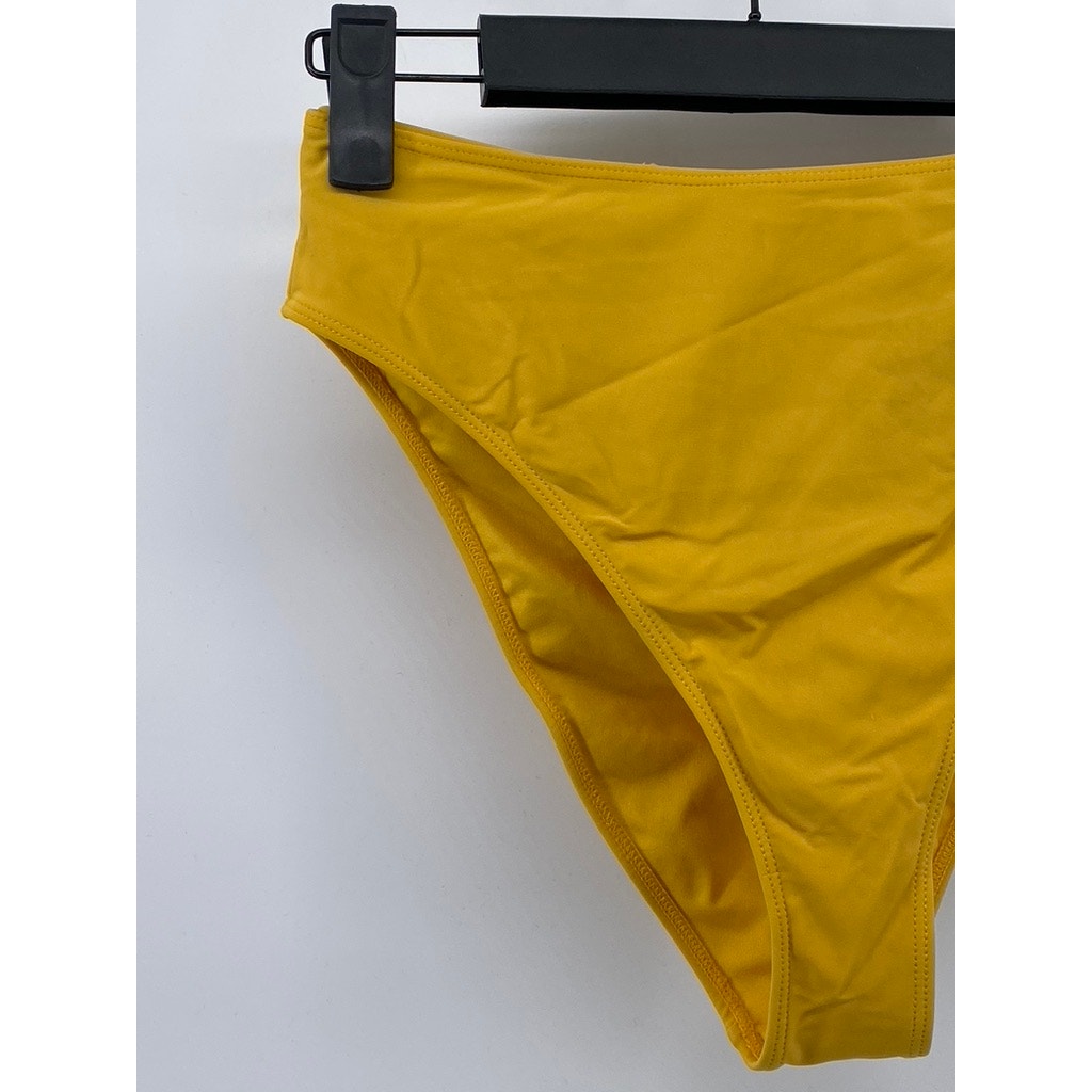FOREVER 21 Women's Mustard Yellow Strappy Medium Coverage Bikini Bottom SZ S