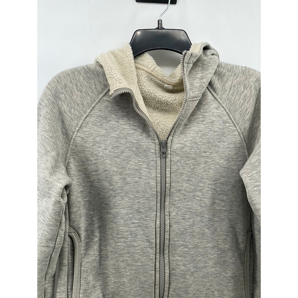 UNIQLO Men’s Gray HeatTech Pile-Lined Sweat Hooded Zip-Up Sweater SZ XS