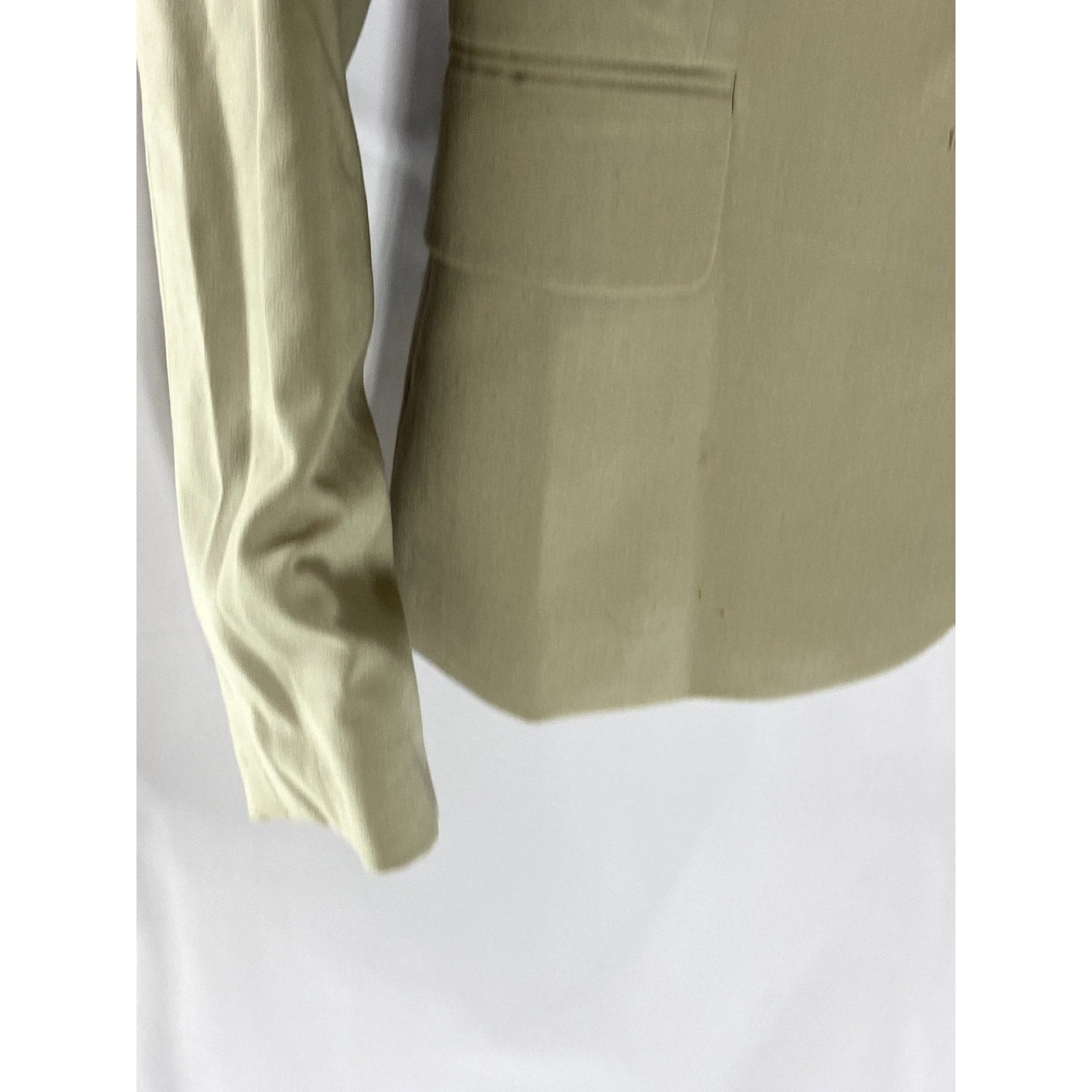 CALVIN KLEIN Women's Beige Solid Notch Collar Lined Two-Button Blazer SZ 2