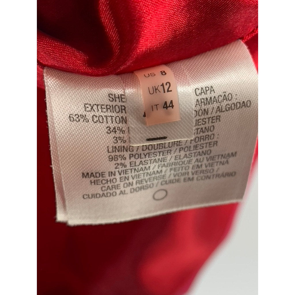 T TAHARI Women's Fuchsia Crewneck Sleeveless Sheath Mini Dress SZ 8