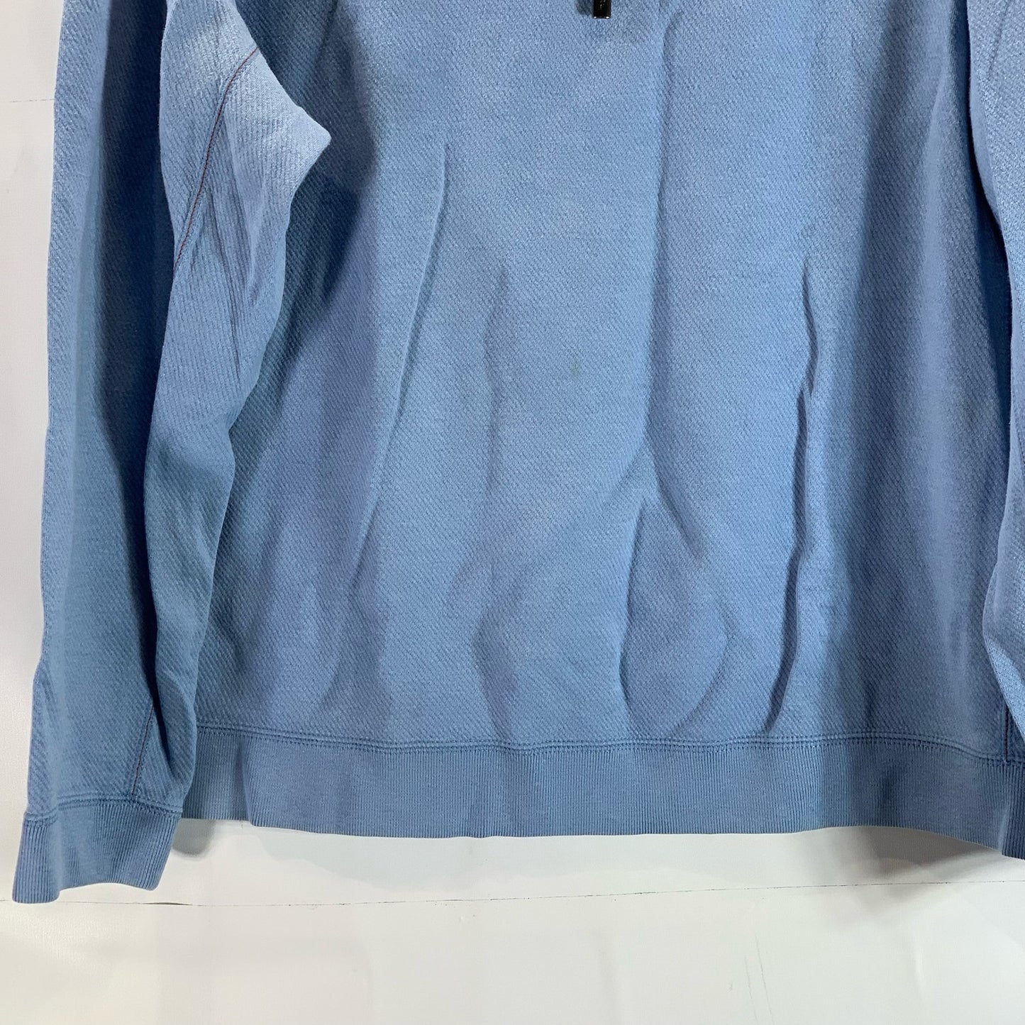 TOMMY BAHAMA Men's Light Blue Textured Quarter-Zip Pullover Sweater SZ XL