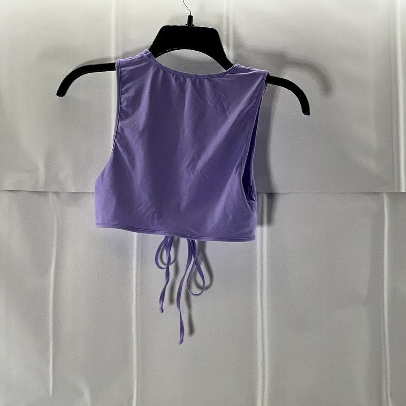 TOAST SWIM Women's Lavender Crewneck Signature Peek-A-Boo Bikini Top SZ S