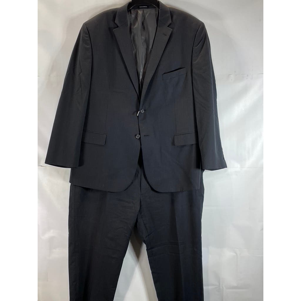 PRONTO UOMO Men's Black Two-Button Modern-fit Suit SZ 50R/45X30