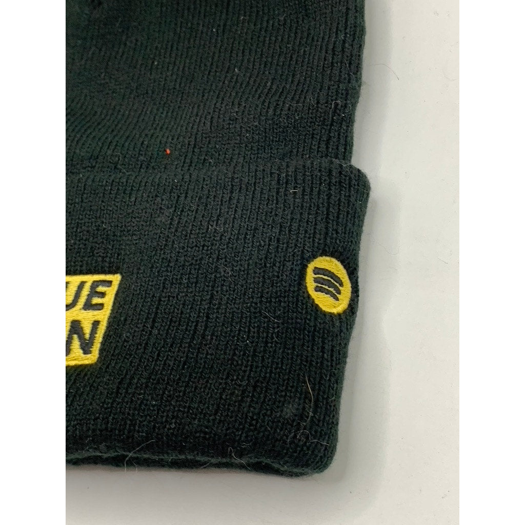 UNBRANDED Black-Yellow Embroidered Spanish Logo Beanie SZ OS