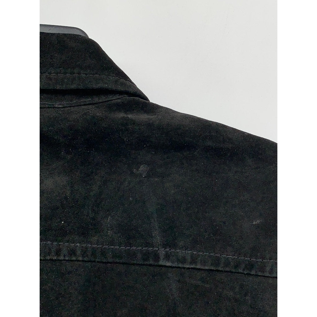 LIZ CLAIBORNE Women's Black Suede Zip-Up Jacket SZ M