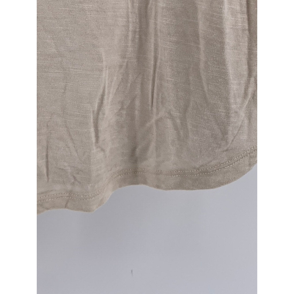 LEVEL EIGHT Women's Beige Crewneck Short Ruffle Sleeve Top SZ L/XL