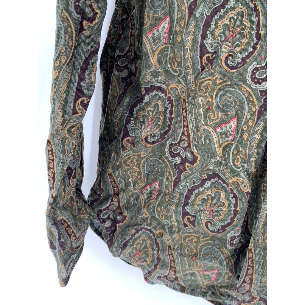 AUSTIN REED Vintage Paisley Pattern Bespoke Fit Button-up Shirt SZ M