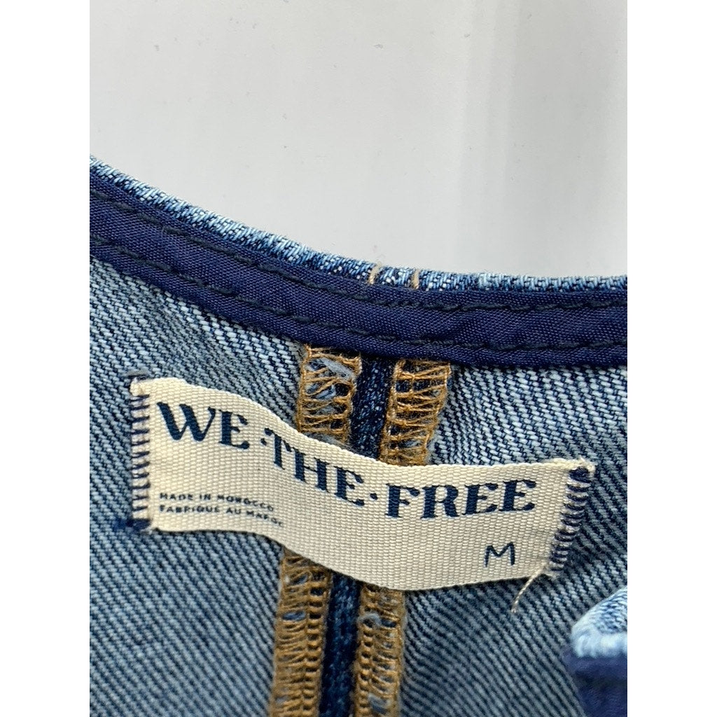 WE THE FREE Women's Blue Denim High Roller Shortall SZ M