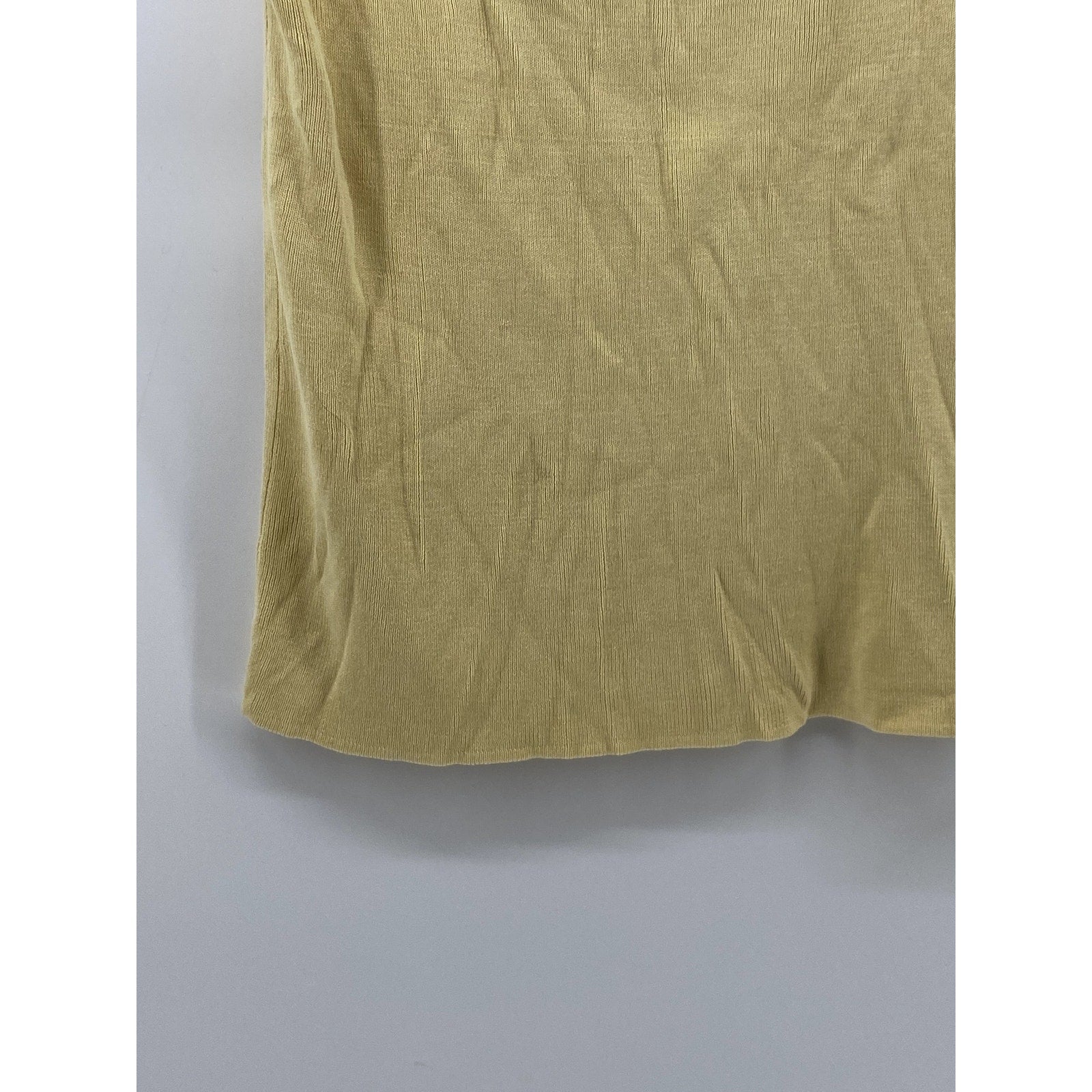 COLDWATER CREEK Women's Yellow Silk-Cotton High-Neck Knit Sleeveless Top SZ S