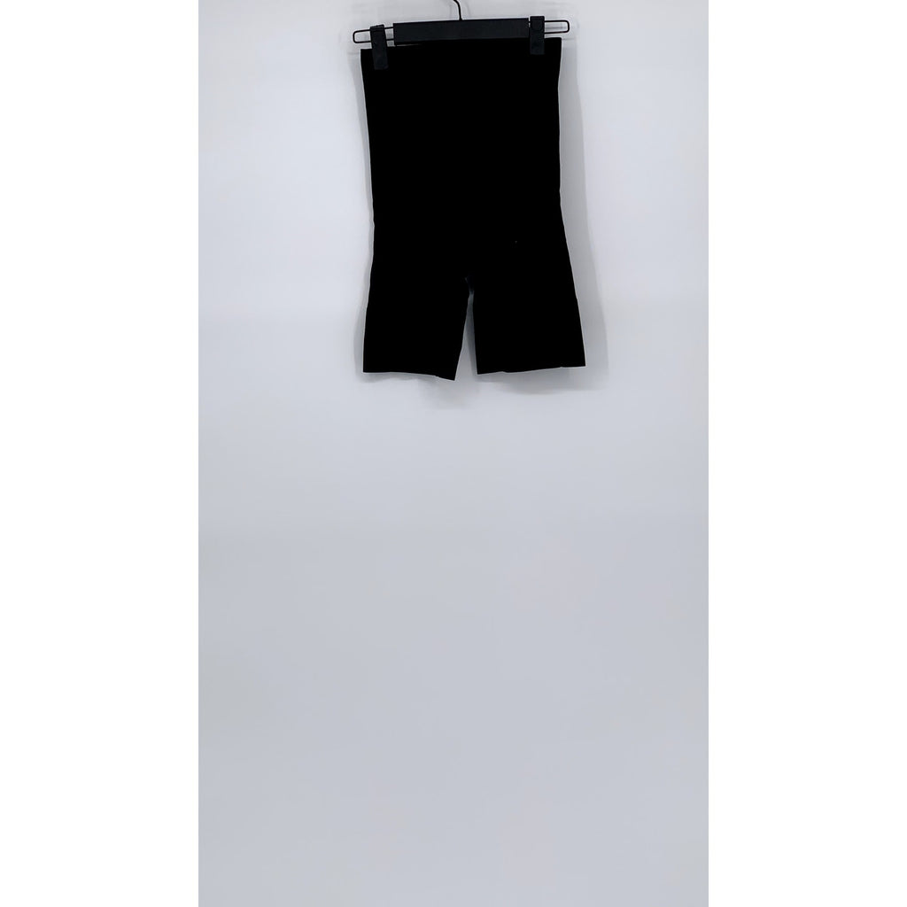 CURVE Women's Black Seamless Pull-On High-Rise Compression Shorts SZ L