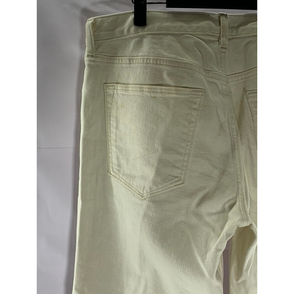 BANANA REPUBLIC Women's Beige Relaxed-Fit Straight-Leg Five Pocket Jean SZ 32X32