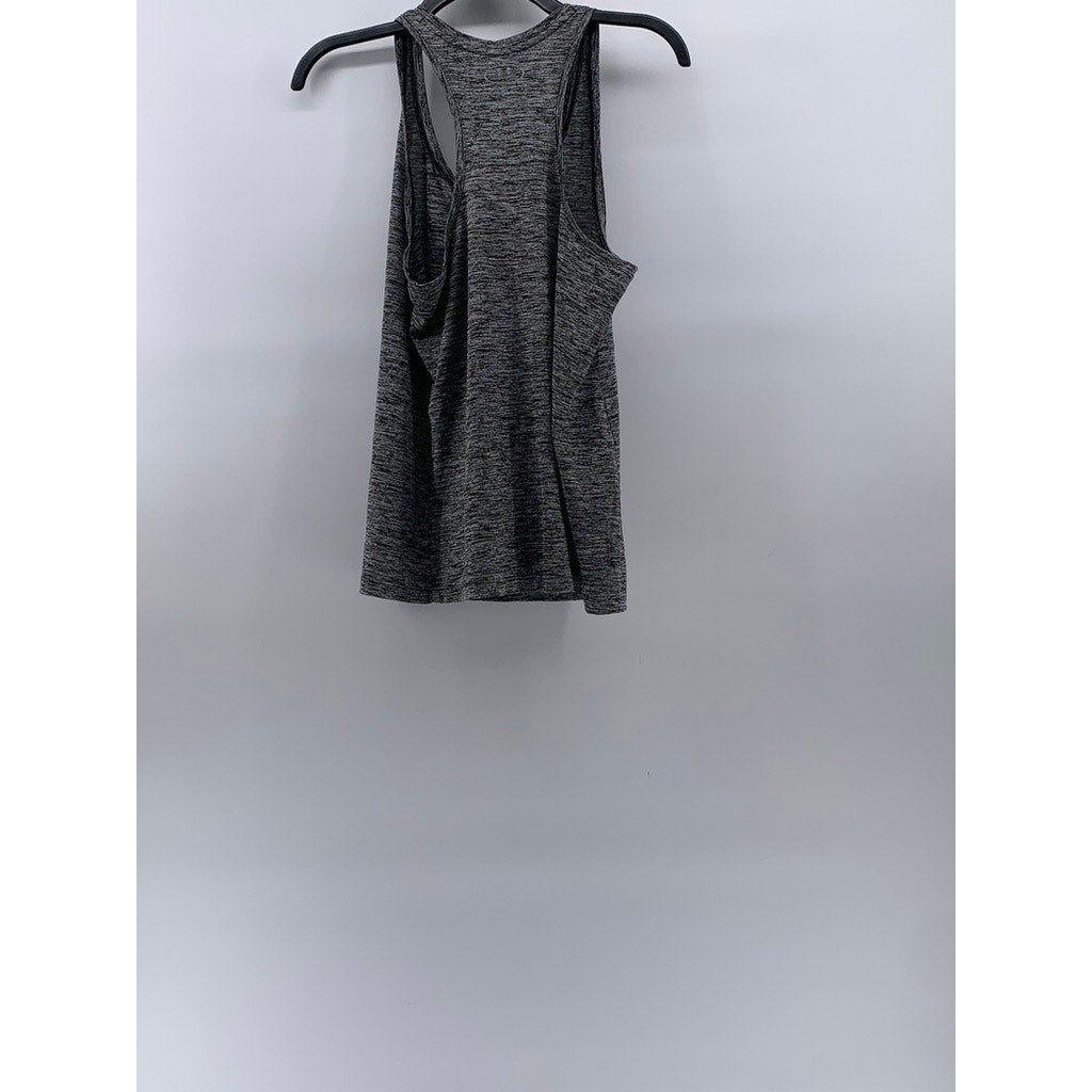 UNDER ARMOUR Women's Heather Dark Gray Scoop-Neck Racerback Sleeveless Top SZ M