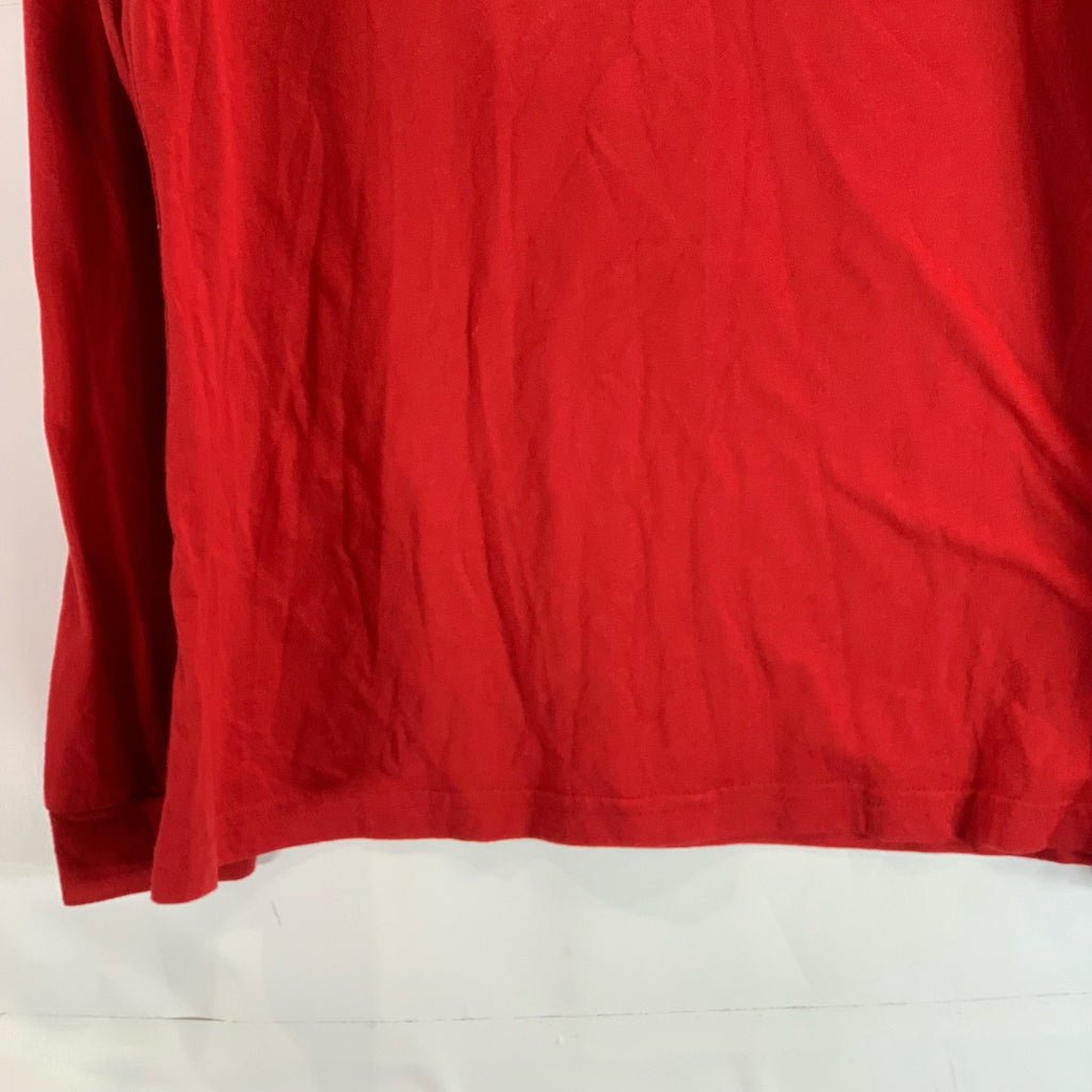 ADIDAS Men's Red Bulldog Basketball Crewneck Long Sleeve The-Go-To T-Shirt SZ L