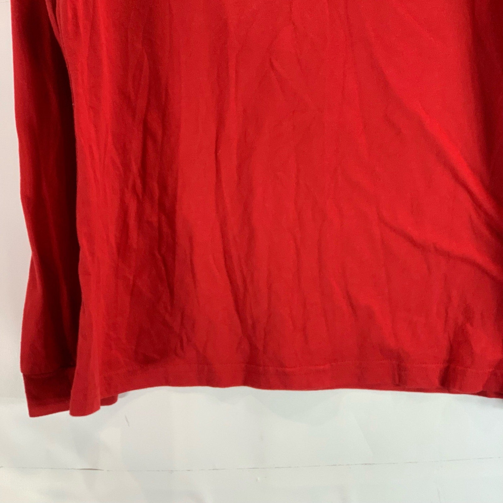 ADIDAS Men's Red Bulldog Basketball Crewneck Long Sleeve The-Go-To T-Shirt SZ L