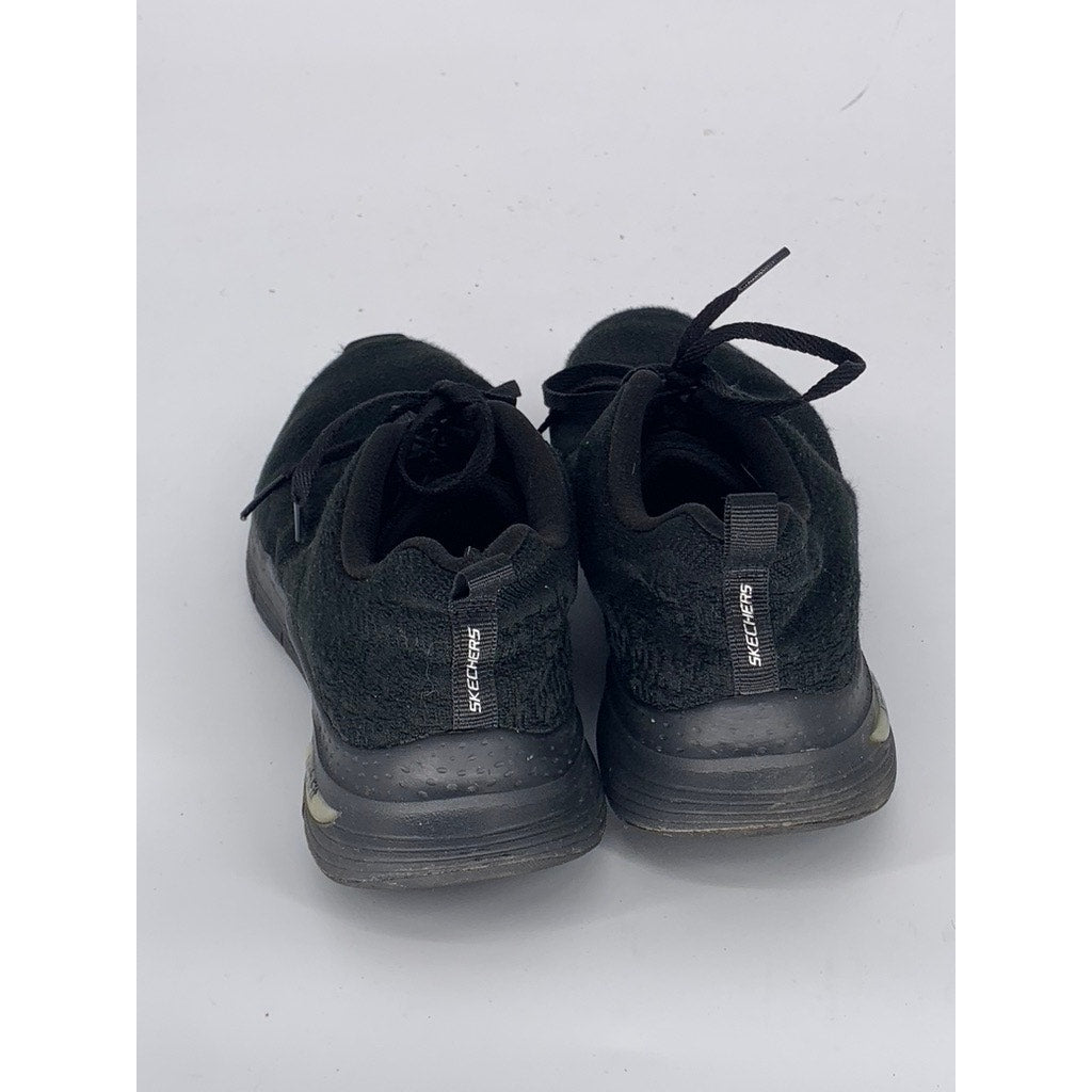 SKECHERS Women's Black Arch-Fit Lightweight Lace-Up Active Sneakers SZ 8