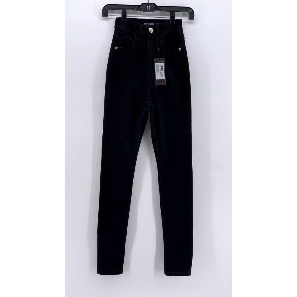PRETTYLITTLETHING Women's Black Shape Super High Waist Skinny jeans SZ 2
