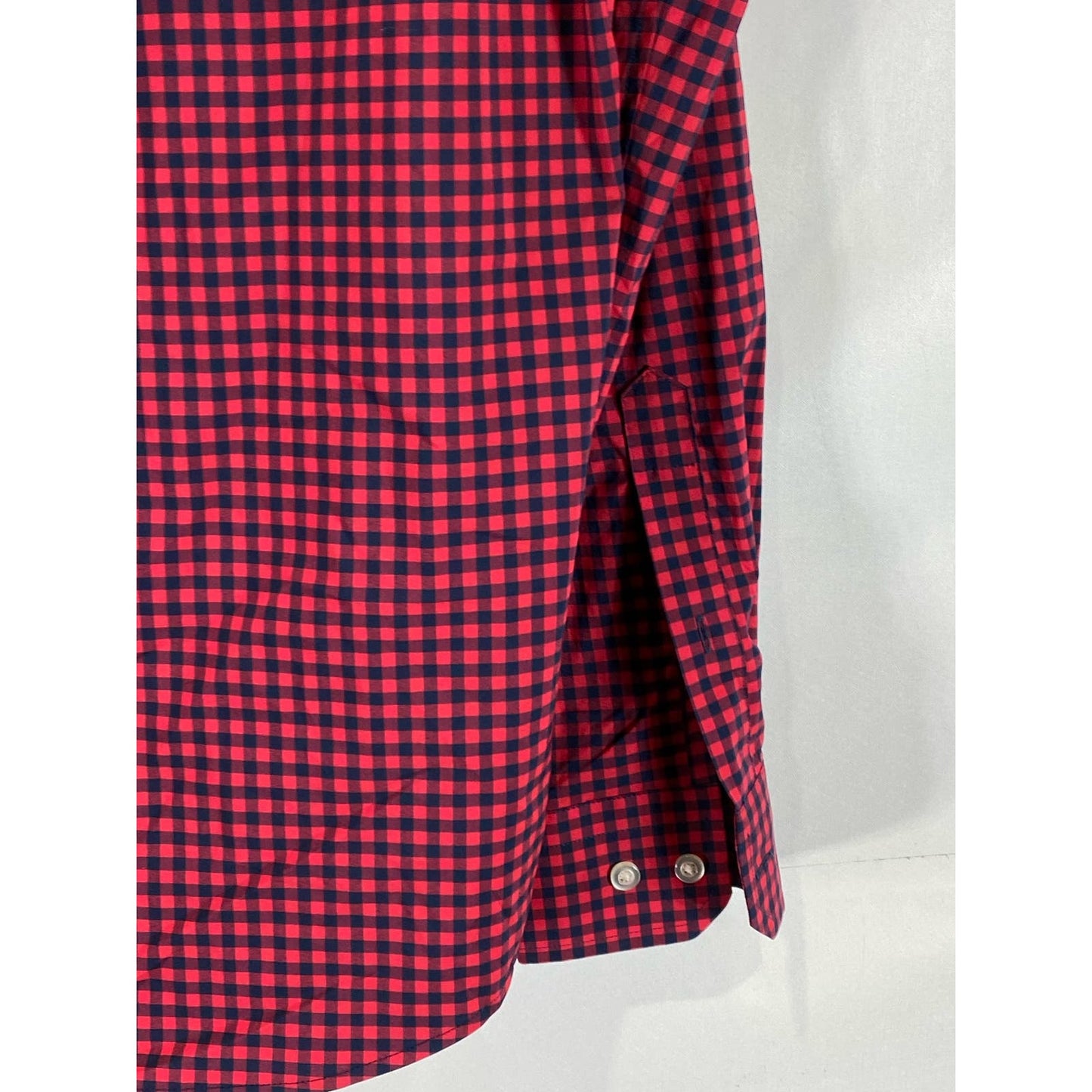 BANANA REPUBLIC Men's Red Gingham Tech Stretch Cotton Slim Flex Fit Shirt SZ M