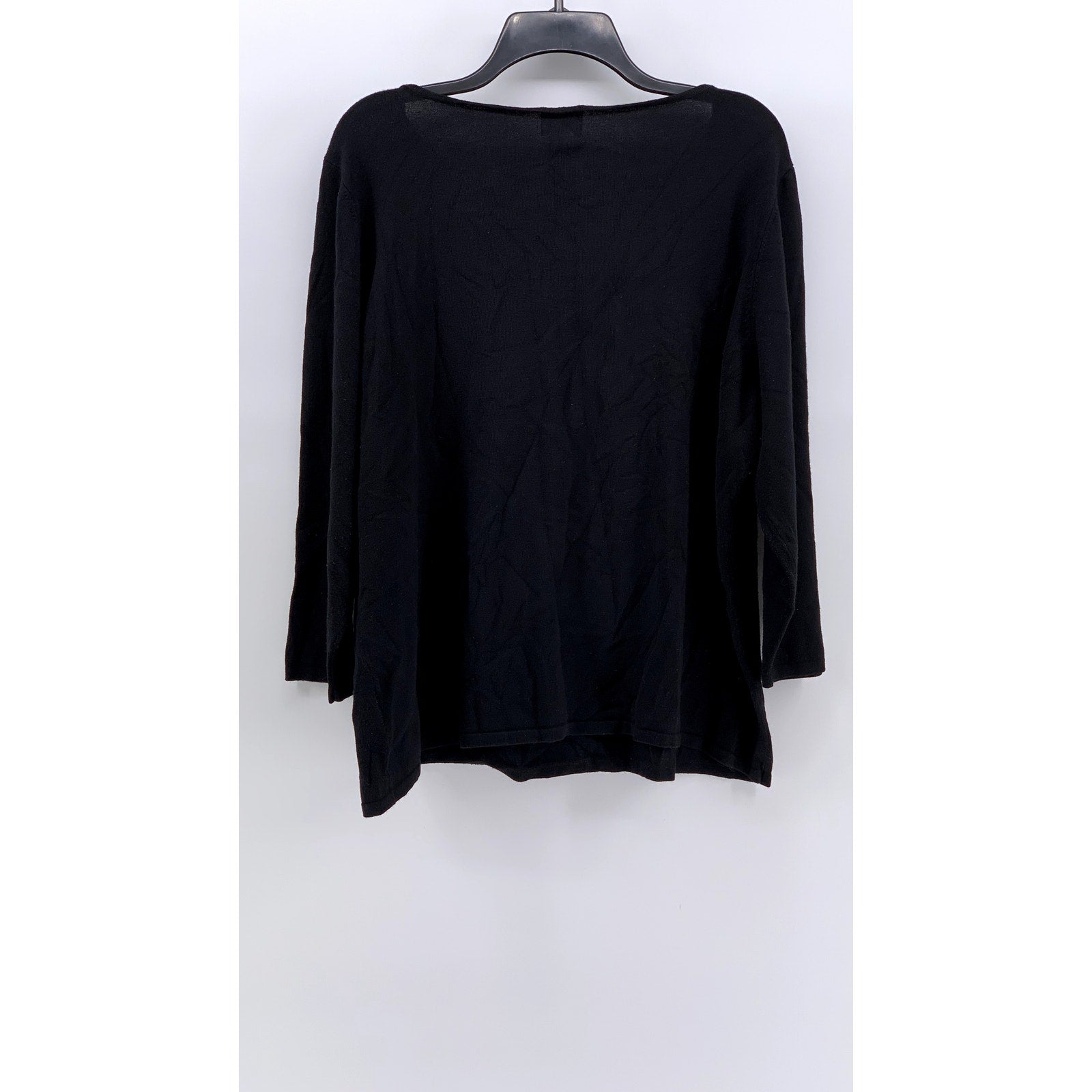 RUBY RD. Women's Plus Black Silver Studded 3/4 Sleeve Top SZ 2X