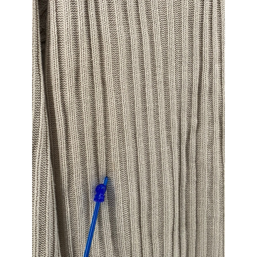NÁUTICA JEANS CO. Men’s Vintage Beige Ribbed Quarter-Zip Knit Sweater SZ XXL