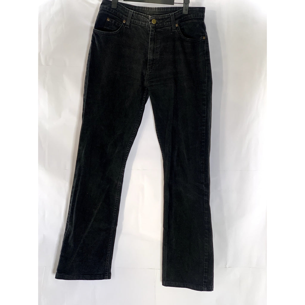 LEE Men's Black Solid Stretch Sarja Relaxed Straight-Leg Denim Jean SZ 33X33