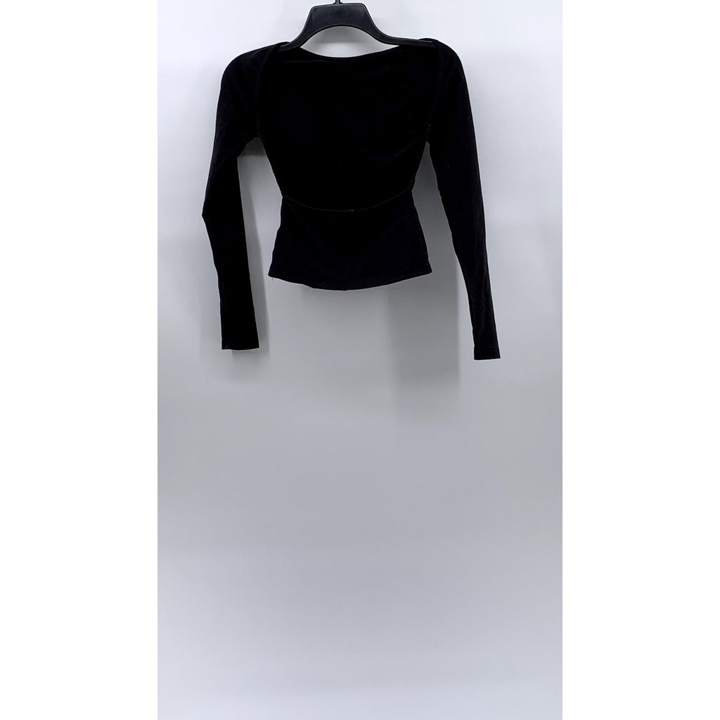 PRINCESS POLLY Women’s Black Rixie High-Neck Backless Long Sleeve Top SZ 2