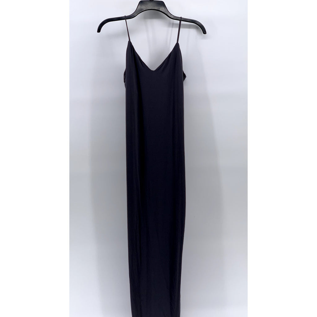 SHEIN Women's Dark Gray V-neck Spaghetti Strap Maxi Dress SZ 2